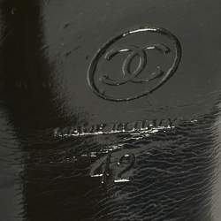 Pre Owned Chanel Black Jelly Cork Platform Ankle Strap Sandals Size 42