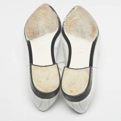 Pre Owned Chanel White Leather Oxfords Lace Up Size 36