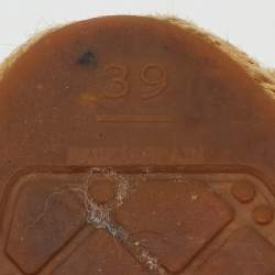 Pre Owned Chanel Multicolor Leather and Tweed CC Cap Toe Espadrille Flats Size 39