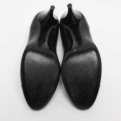 Pre Owned Chanel Black Leather Bow Pumps Size 38.5