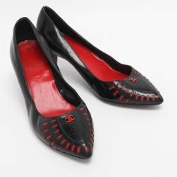 Pre Owned Chanel Black Patent Leather Pumps Size 38.5