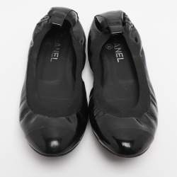 Pre Owned Chanel Black CC Ballet Flats Size 40