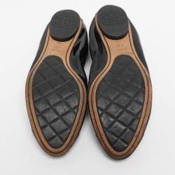 Pre Owned Chanel Black CC Ballet Flats Size 40