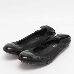 Pre Owned Chanel Black CC Ballet Flats Size 40
