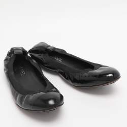 Pre Owned Chanel Black CC Ballet Flats Size 40