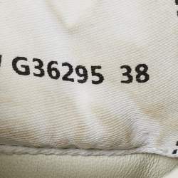 Pre Owned Chanel White Leather CC Low Top Sneakers Size 38