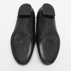 Pre Owned Chanel Black Leather CC Loafers Size 38
