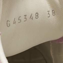 مملوكة مسبقًا حذاء رياضي شانيل سي سي قماش تريكو وردي فاتح رباط بعنق منخفض مقاس 36