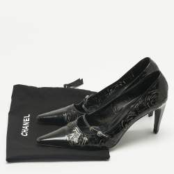 Pre Owned Chanel Black Patent Leather Pumps Size 38