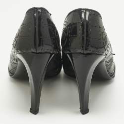 Pre Owned Chanel Black Patent Leather Pumps Size 38