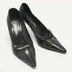 Pre Owned Chanel Black Patent Leather Pumps Size 38