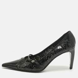 Pre Owned Chanel Black Patent Leather Pumps Size 38