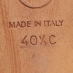 Pre Owned Chanel Black Leather CC Cap toe Slingback Pumps Size 40.5