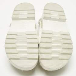 Pre Owned Chanel White Leather and Shearling Dad Slingback Sandals Size 40