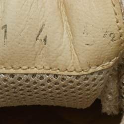 Pre Owned Chanel Grey/White Tweed, Suede and Leather Low Top CC Sneakers Size 35.5