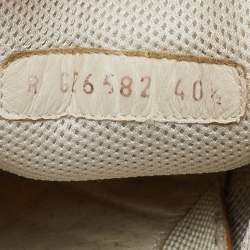 Pre Owned Chanel Black/Grey Fabric, Suede and Leather CC Low Top Sneakers Size 40.5