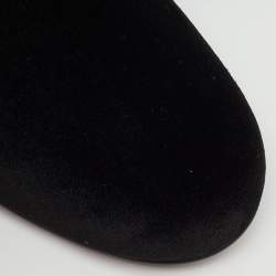 Pre Owned Chanel Black Velvet CC Smoking Slippers Size 38