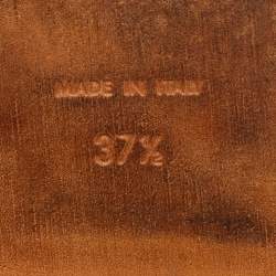 مملوكة مسبقًا Chanel Multicolor Foil Leather and Patent Leather Lace Up Mules Size 37.5