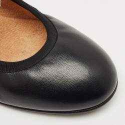 Pre Owned Chanel Black Leather Mary Jane Charm Pumps Size 39