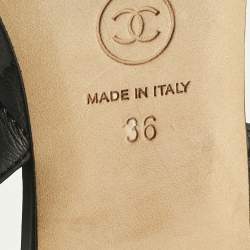 Pre Owned Chanel Black Quilted Leather Slingback Sandals Size 36