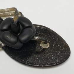 Pre Owned Chanel Two Tone  Jelly Camellia Thong Sandals Size 39