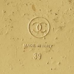 Pre Owned Chanel Beige Raffia Dad Slingback Sandals Size 39