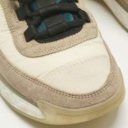 Pre Owned Chanel Multicolor Suede and Nylon CC Lace Up Sneakers Size 38