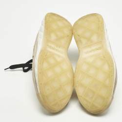 Pre Owned Chanel Multicolor Suede and Nylon CC Lace Up Sneakers Size 38