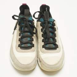 Pre Owned Chanel Multicolor Neoprene and Suede CC Low Top Sneakers Size 39