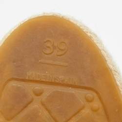 Pre Owned Chanel Mint Green/Beige Sequin and Canvas CC Cap Toe Espadrilles Size 39