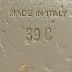 Pre Owned Chanel Grey Fabric Dad Flat Sandals Size 39