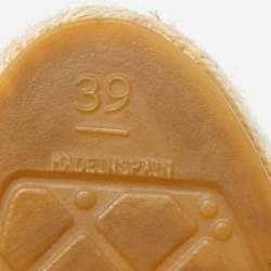 Pre Owned Chanel Tricolor Fabric and Tweed CC Cap Toe Espadrille Flats Size 39