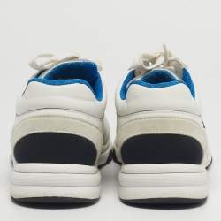 Pre Owned Chanel Multicolor Leather and Suede CC Logo Lace Up Sneakers Size 38