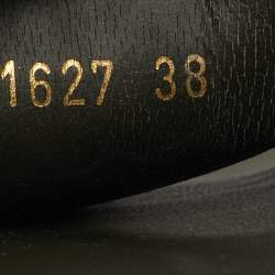 Pre Owned Chanel Olive Green Canvas and Leather Tropiconic Chain Slide Flats Size 38