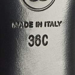 Pre Owned Chanel Black Patent Leather and Sequins CC Cap Toe Pumps Size 36