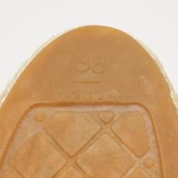 مملوكة مسبقًا حذاء إسبادريل فلات شانيل تويد وقماش ميتاليك أسود/ذهبي مقدمة سي سي مقاس 38