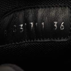 Pre Owned Chanel Black/White Leather CC Low Top Sneakers Size 36