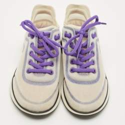 مملوكة مسبقًا Chanel Interlocking CC Size 36.5 Grey Mesh Low Top Sneakers