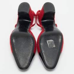 Pre Owned حذاء كعب عالي شانيل سبيكة قماش/جلد أسود/كريمي بحزام خلفي شعار CC مقاس 37.5