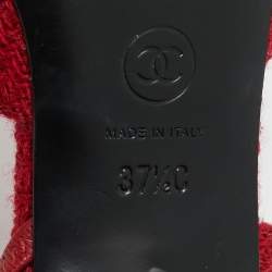 Pre Owned حذاء كعب عالي شانيل سبيكة قماش/جلد أسود/كريمي بحزام خلفي شعار CC مقاس 37.5