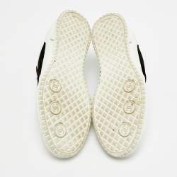 مملوكة مسبقًا Chanel Size 39.5 White/Black Leather and Suede Lace Up Sneakers