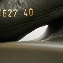 Pre Owned Chanel Tropiconic Size 40 Green Canvas Chain Pool Slides 