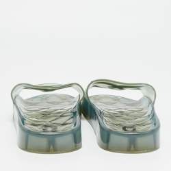 Pre Owned Chanel CC Size 39 Transparent Rubber Pool Slides