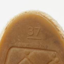 مملوكة مسبقًا Chanel CC Interlock Logo Size 37 Beige/Black Leather Espadrille Flats