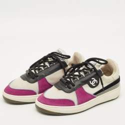 مملوكة مسبقًا Chanel CC Size 36 Multicolor Leather, Mesh and Suede Low Top Sneakers