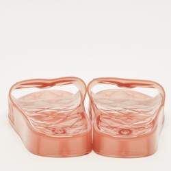 Pre Owned Chanel CC Size 40 Pink Jelly Pool Slide Sandals