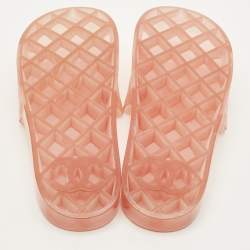 Pre Owned Chanel CC Size 40 Pink Jelly Pool Slide Sandals