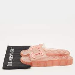 Pre Owned Chanel CC Size 40 Pink Jelly Pool Slide Sandals