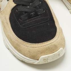 مملوكة مسبقًا حذاء رياضي شانيل منخفظ من أعلى CC جلد شامواه ونايلون متعدد الألوان مقاس 38.5