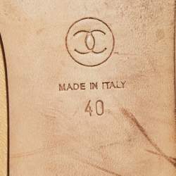 Pre Owned حذاء فلات باليه شانيل فيونكة سيات سي تو كاب جلد أسود مقاس 39